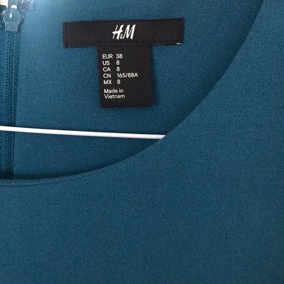 H & M DRESS TEAL BLUE SIZE 8 H&M - Picture 4 of 5